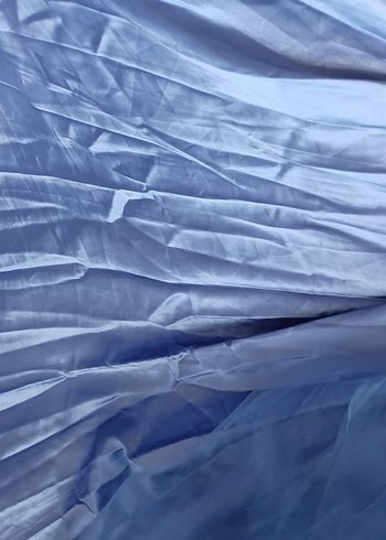 Uzun Kollu Mavi İşlemeli Nişan Elbisesi - Görsel 10