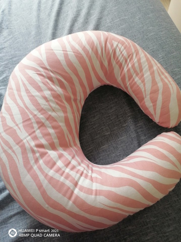 Pembe Zebra Desenli Hamile ve Emzirme Yastığı - Görsel 2