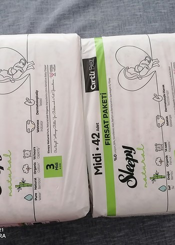 Sleepy Natural Midi 42'li Bebek Bezi - Görsel 2