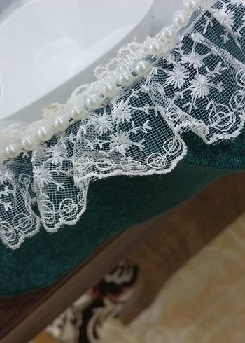 Dantel Detaylı Beyaz Vintage Gelin Aksesuarı - Görsel 2