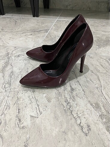 Bambi Bordo topuklu stiletto
