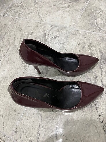 38 Beden Bordo topuklu stiletto