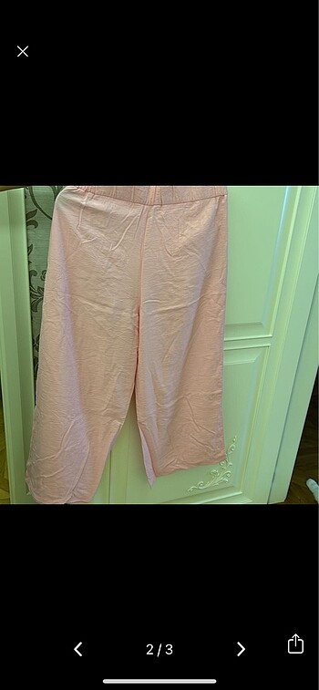 Stradivarius Stradivarius pembe keten pantolon
