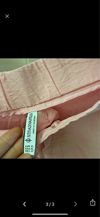 xl Beden Stradivarius pembe keten pantolon