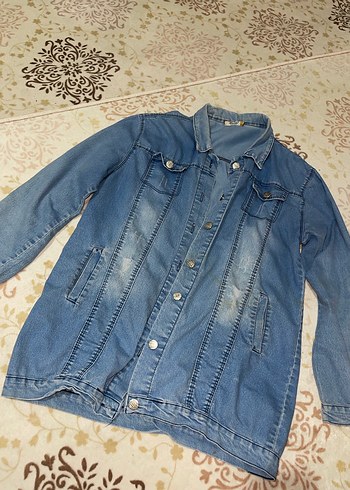 Diğer Düğmeli Mavi Kadın Denim Ceket