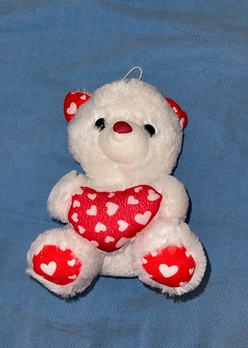 Kalpli Peluş Beyaz Ayıcık