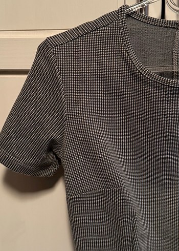 Gri Kısa Kollu Mini Tulum - Görsel 2