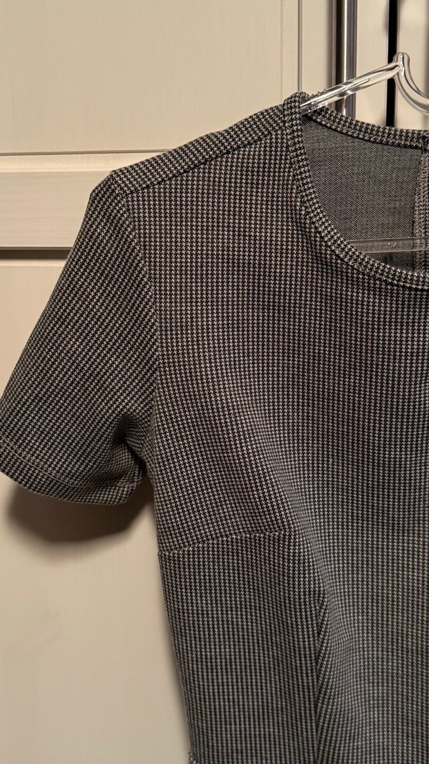 Gri Kısa Kollu Mini Tulum - Görsel 2