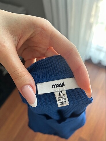 mavi triko bluz - Görsel 2