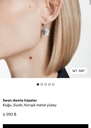 swarovski kuğu küpe - Görsel 5