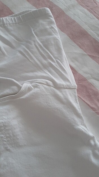 Likrali beyaz hamile pantolonu - Görsel 4