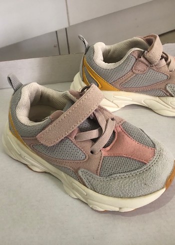 Kız Çocuk pudra Pembe Gri Cırtcırtlı Vicco Spor Ayakkabı - Görsel 6