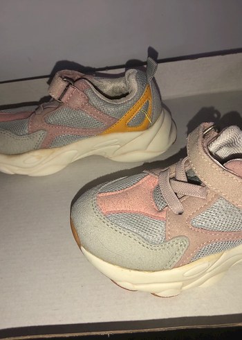 Kız Çocuk pudra Pembe Gri Cırtcırtlı Vicco Spor Ayakkabı - Görsel 2