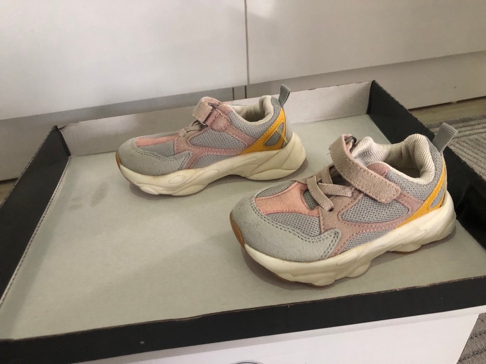 Kız Çocuk pudra Pembe Gri Cırtcırtlı Vicco Spor Ayakkabı - Görsel 4