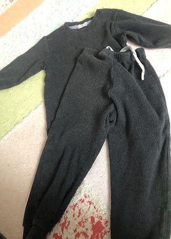 Mia baby Gri Basic %100 Pamuk çocuk Takımı - Görsel 3