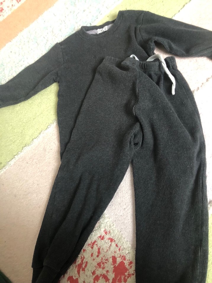 Mia baby Gri Basic %100 Pamuk çocuk Takımı - Görsel 3