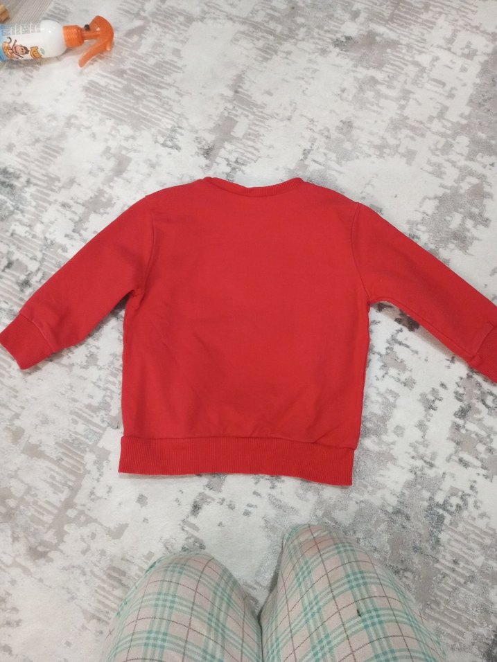 Kırmızı Erkek Çocuk Sweatshirt Monster Baskılı - Görsel 2