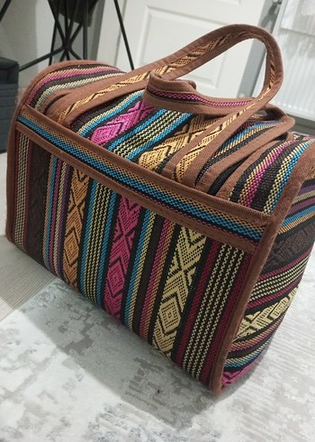 Renkli Bohem Kadın büyük Çantası - Görsel 3