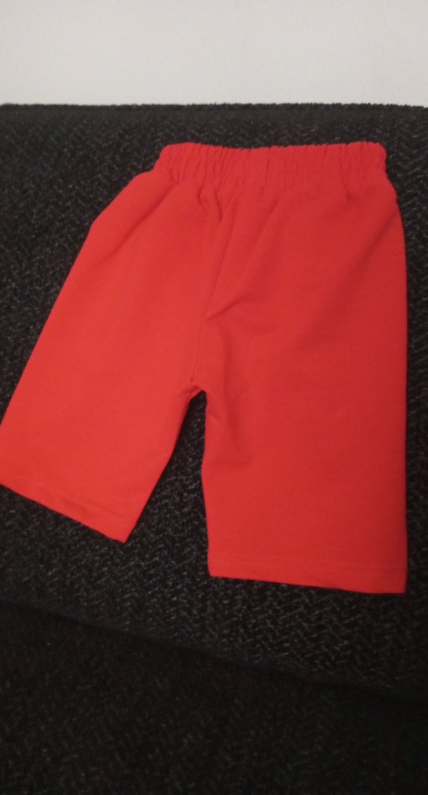 Kırmızı Elastik Bel Baskılı Erkek Şort - Görsel 4