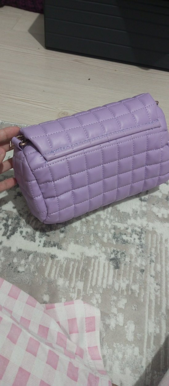 Mor Kareli Tokalı Kadın Çanta - Görsel 2