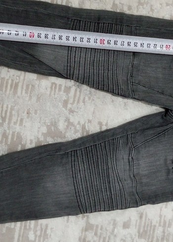 Gri Erkek Çocuk Biker Denim Pantolon - Görsel 6