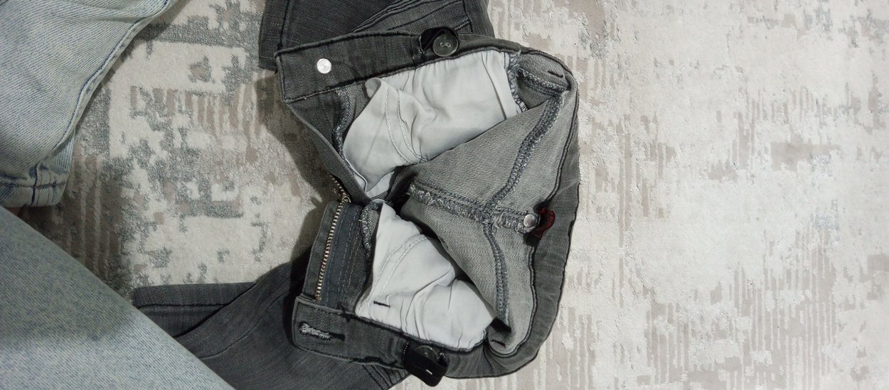 Gri Erkek Çocuk Biker Denim Pantolon - Görsel 3