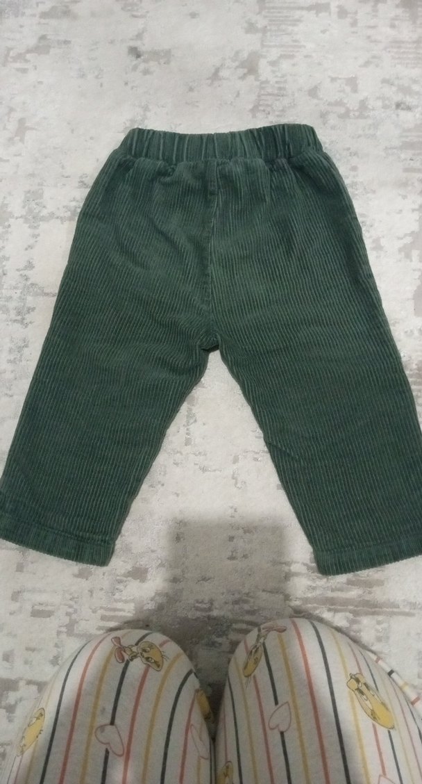 Erkek Çocuk Regular Fit Yeşil kadife Pantolon - Görsel 2