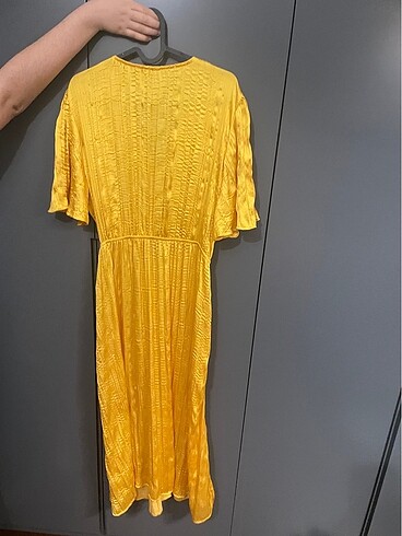 xl Beden sarı Renk Mango yazlık şık elbise
