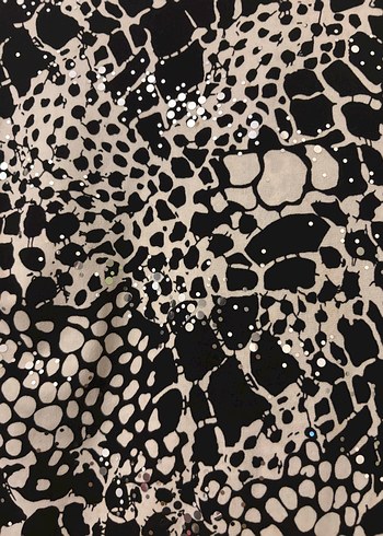 Siyah Beyaz Desenli Kürklü Kadın Bluz - Görsel 4