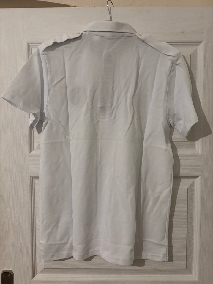 Düğmeli Beyaz Erkek Polo Yaka Tişört - Görsel 3