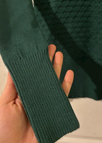 Yeşil Balıkçı Yaka Kadın Triko Kazak - Görsel 3