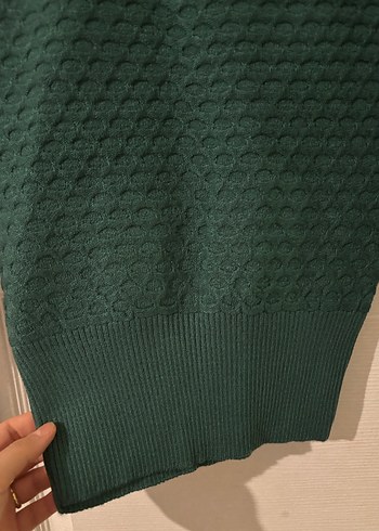 Yeşil Balıkçı Yaka Kadın Triko Kazak - Görsel 4