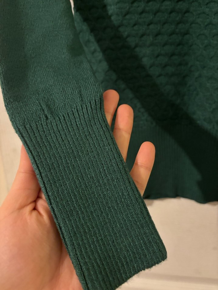 Yeşil Balıkçı Yaka Kadın Triko Kazak - Görsel 3