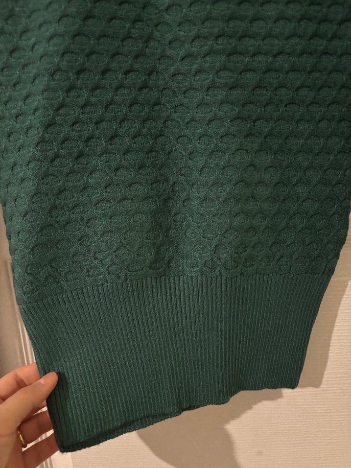 Yeşil Balıkçı Yaka Kadın Triko Kazak - Görsel 4