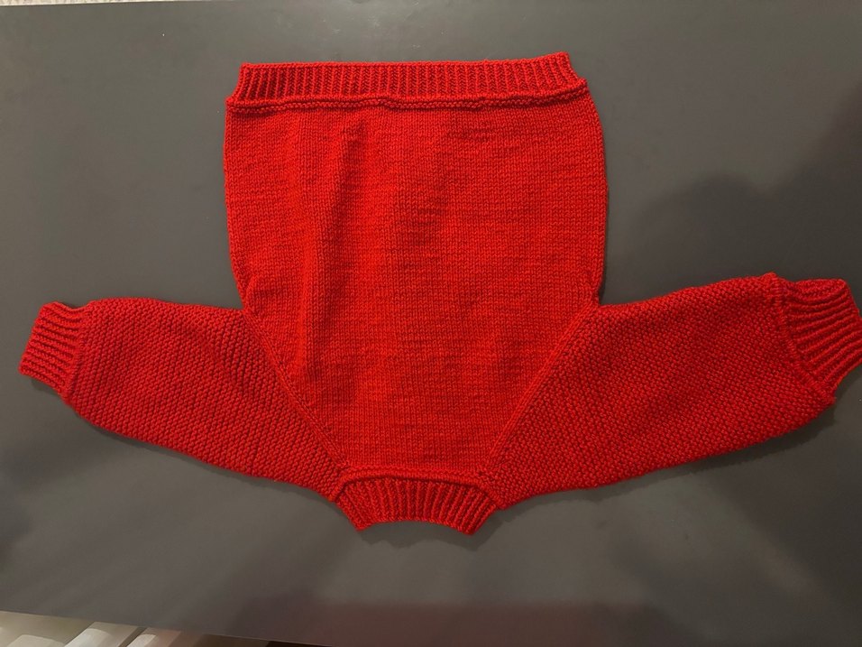 Kız Çocuk Kırmızı Örgü Hırka - Görsel 4