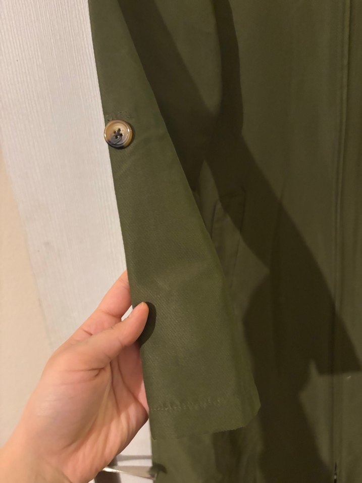 Uzun Kesim Fermuarlı Haki Kabanı - Görsel 3