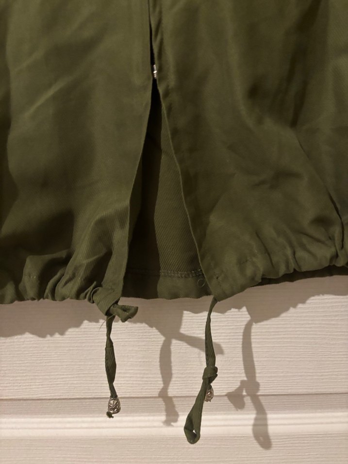 Uzun Kesim Fermuarlı Haki Kabanı - Görsel 5