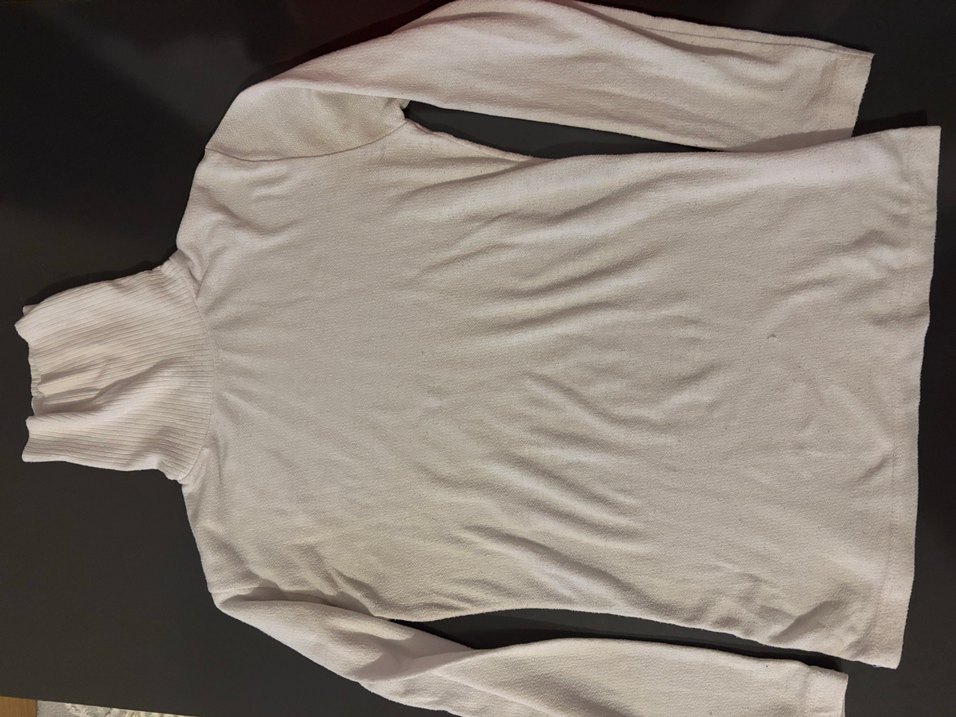 Kadın Beyaz İnce Triko Boğazlı Kazak - Görsel 2