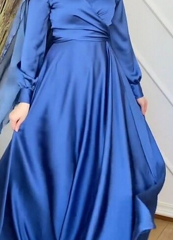 42 Beden mavi Renk Abiye elbise