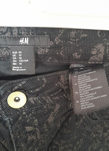 H&M H&M KADIFE DESENLI PANTOLON