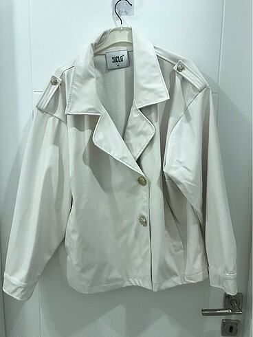 Çok şık deri ceket oversize kesim