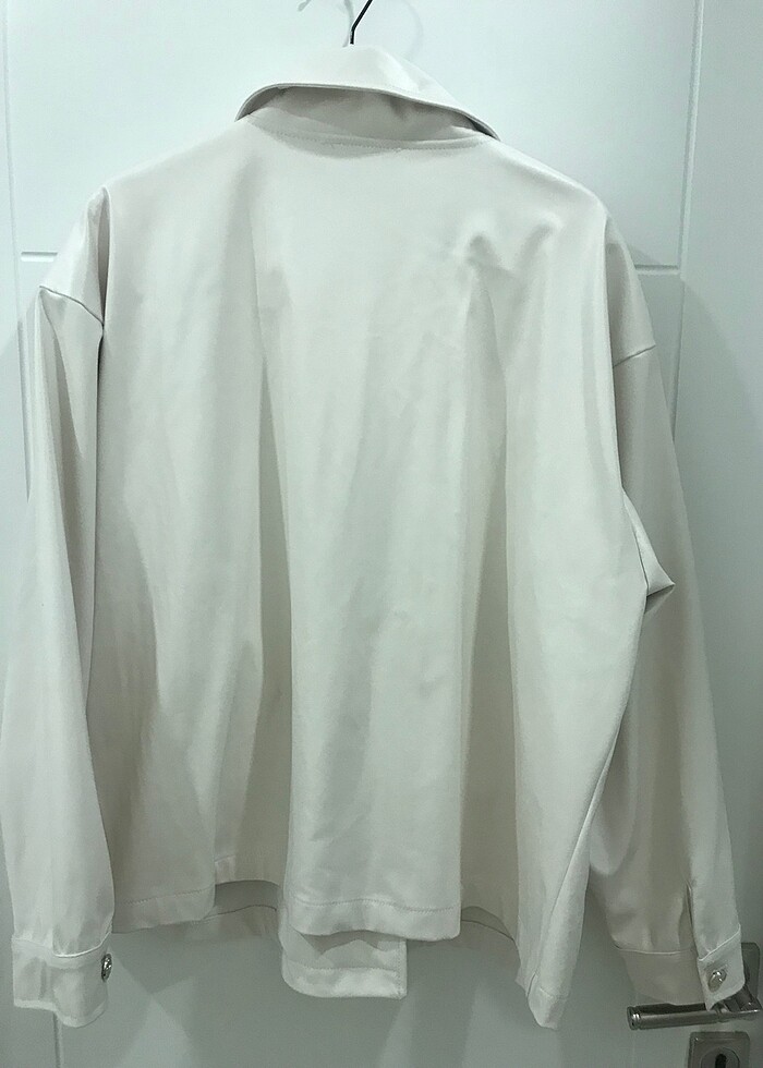 Çok şık deri ceket oversize kesim - Görsel 3