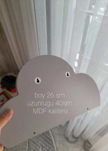 Bulut Şeklinde Gri Çocuk Rafı - Görsel 4
