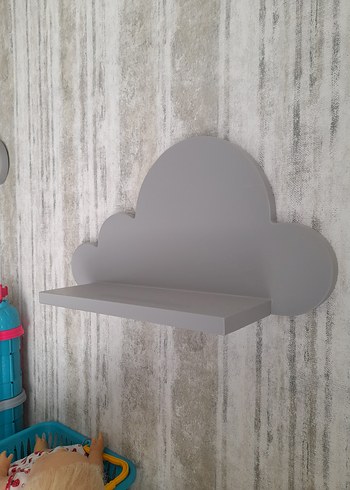 Bulut Şeklinde Gri Çocuk Rafı - Görsel 3