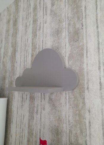 Bulut Şeklinde Gri Çocuk Rafı - Görsel 2