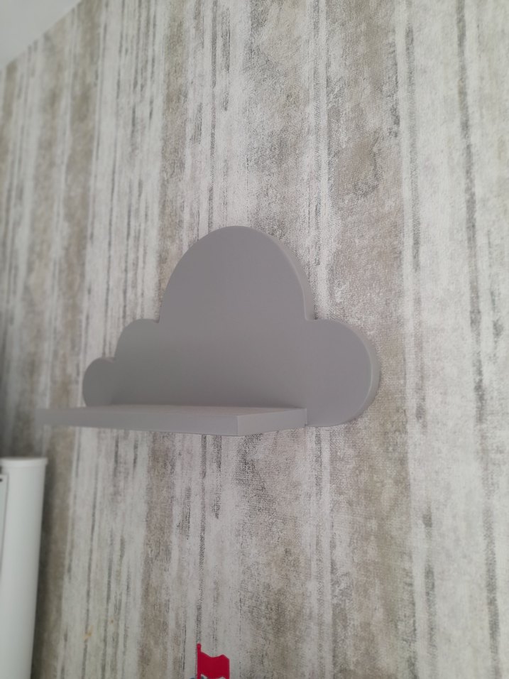 Bulut Şeklinde Gri Çocuk Rafı - Görsel 2