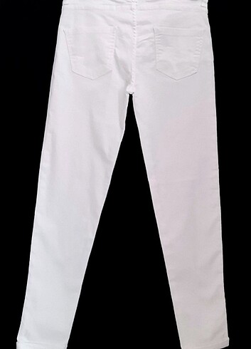 13-14 Yaş Beden Beyaz kot pantolon 