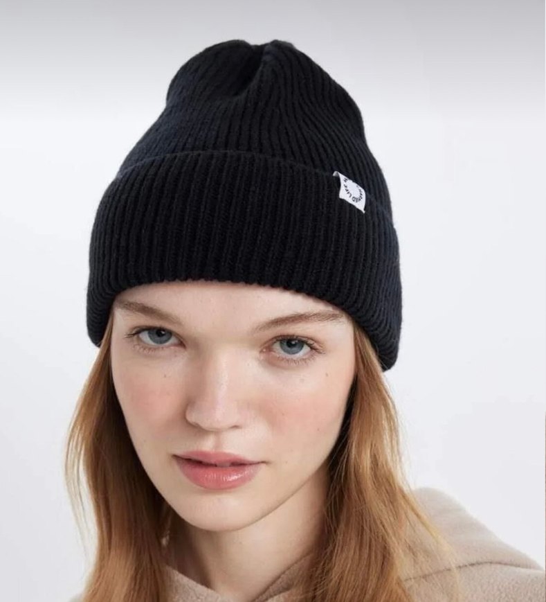 Kadın Siyah Örgü Yün Bere - Görsel 2