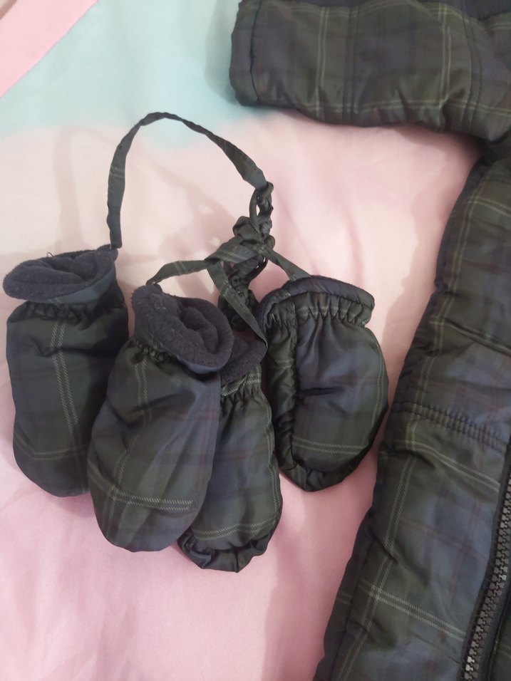 Kapüşonlu Fermuarlı Gri Bebek Tulumu mont tulum - Görsel 4