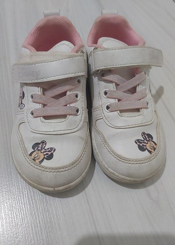 Kız Çocuk Beyaz Minnie Baskılı Spor Ayakkabı